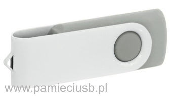 Twister usb pendrive blaszka biała korpus jasno szary