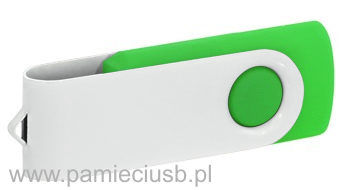 Twister usb pendrive blaszka biała i zielony korpus