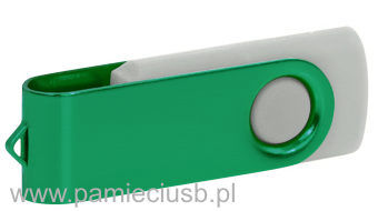 Twister usb pendrive blaszka ciemno zielona korpus jasno szary