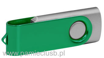 Twister usb pendrive ciemnozielona blaszka, korpus srebrny