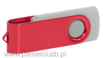 Twister usb pendrive blaszka czerwona korpus jasno szary