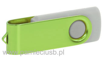 Twister usb pendrive blaszka limonkowa korpus jasno szary