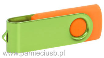 Twister usb pendrive blaszka jasno zielona korpus pomarańczowy