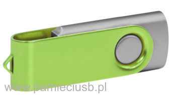 Twister usb pendrive blaszka jasno zielona korpus srebrny