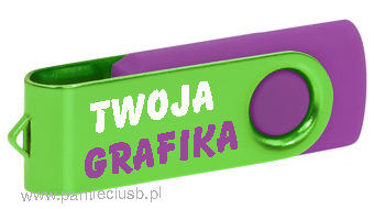 Twister usb pendrive blaszka zielona korpus fioletowy