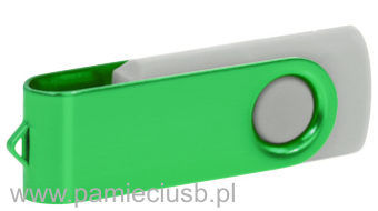 Twister usb pendrive blaszka zielona korpus jasno szary