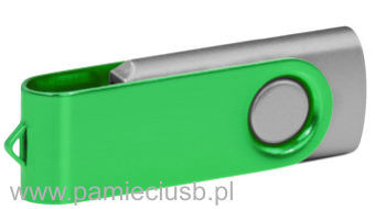 Twister usb pendrive blaszka zielona korpus srebrny